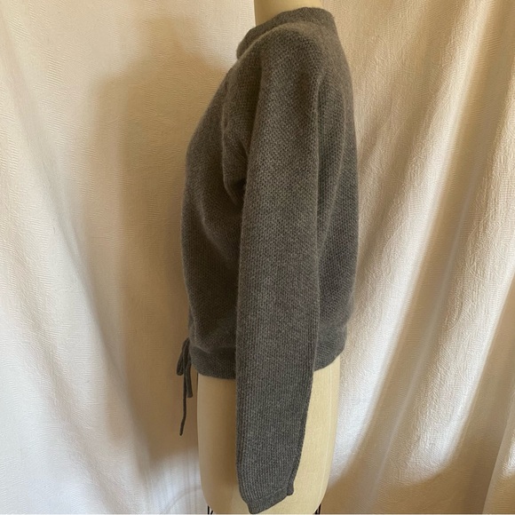 Pure cashmere M chunky heather grey funnel neck sweater. EUC - Picture 3 of 5